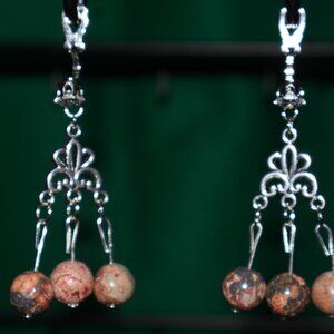 Handmade Clip-On Earrings - BEAUTIFUL 6 Rock Marbles - COT 32